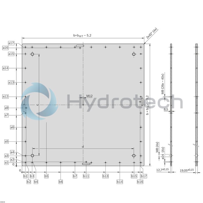technical illustration-3842548694-Carrying plate WT 2/H, AL 12.7 640/1040