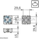 technical illustration-3842538697-T-connector 40x40 set designLINE