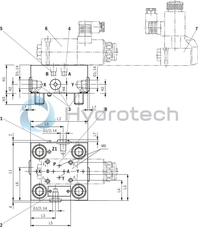 technical illustration-R901425660-2 area ratios 4 different springs 6 different cracking pressures