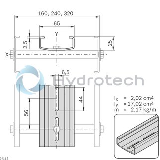 technical illustration-3842547905-Section profile VFplus STS open, L3024, 2 pieces