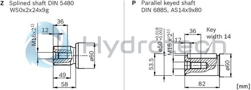 technical illustration-R902160930-Large variety of available nominal sizes allows exact adjustment to the application High power density Very high total efficiency High starting efficiency Working ports SAE flange or thread Optional with integrated pressure relief valve Optional with mounted addifitonal valve: counterbalance valve (BVD/BVE), flushing and boost-pressure valve Bent-axis design
