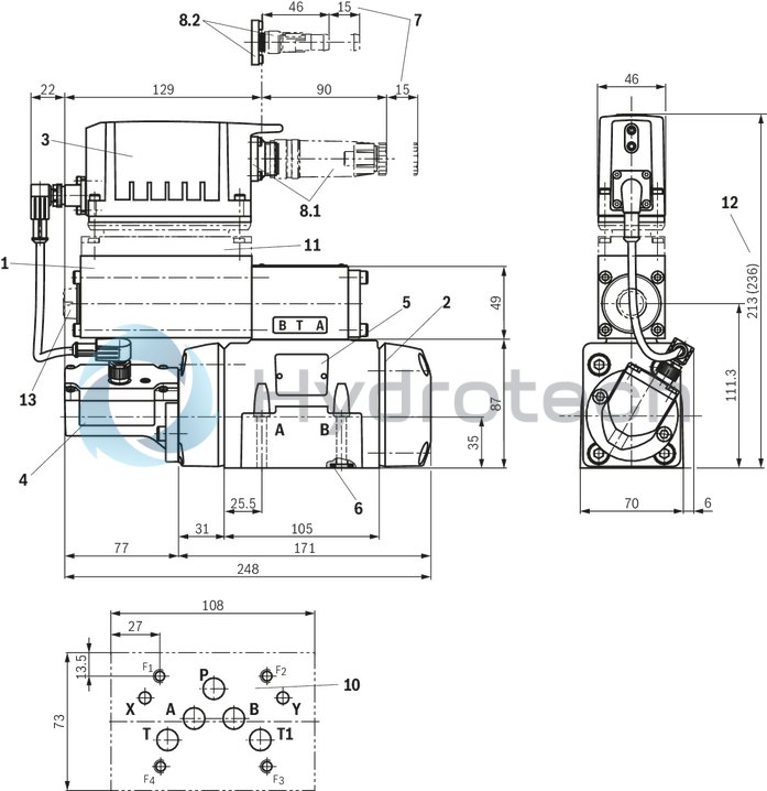 technical illustration-R901396320-Size 27, symbol E, electrical with integrated electronics, 24 V DC