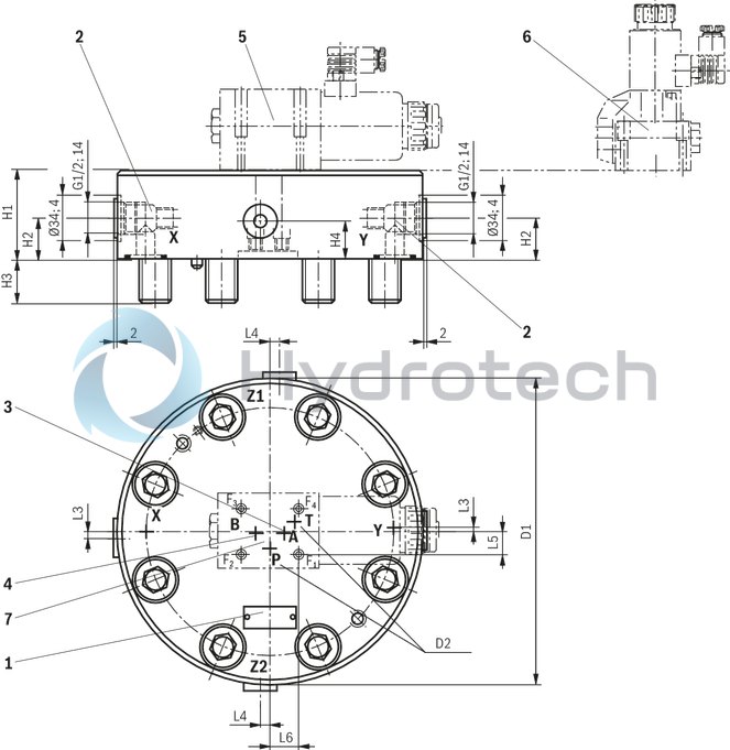 technical illustration-R901425660-2 area ratios 4 different springs 6 different cracking pressures