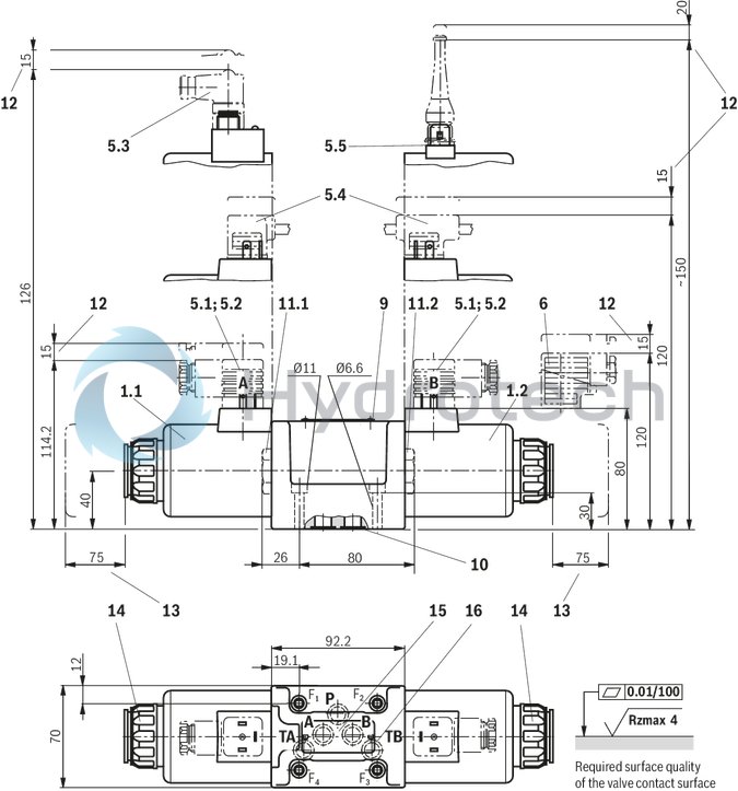 technical illustration-R901278761-Size 10, symbol E, solenoid-actuated, 24 V DC