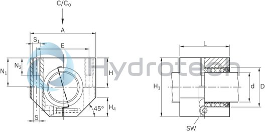 technical illustration-R102821244-Linear set (aluminum), CE-12, with two seals, greased