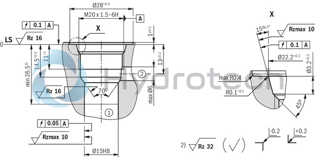 technical illustration-R901252718-2/2 directional poppet valve, direct operated with solenoid actuation