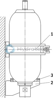 technical illustration-R901435305-Bladder-type accumulator size 20 liters, 330 bar for industrial applications at standard temperatures