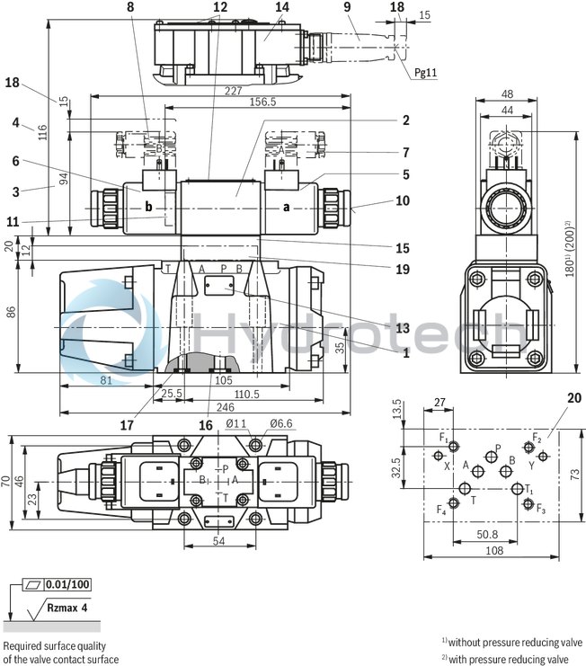 technical illustration-R901093628-Size 10, symbol W9, electrical with external electronics, 24 V DC