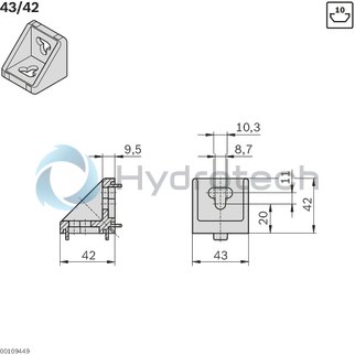 technical illustration-3842348526-Bracket (standard) 43x42
