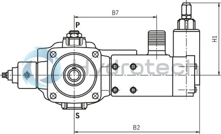 technical illustration-R900506809-Variable displacement pump, size 118 cm&sup3;, pressure 160 bar for industrial applications, open circuit