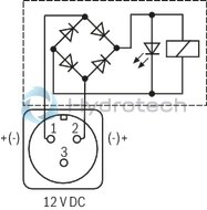 technical illustration-R901348789-Direct operated directional spool valve with solenoid actuation for intended use in potentially explosive atmospheres Porting pattern according to ISO&nbsp;4401-03-02-0-05 Subplates available in FE/ZN version (see dimensions) Wet-pin DC solenoids Electrical connection optionally with: Individual connection with cable gland, 2 m connection line, connector With manual override