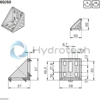 technical illustration-3842523549-Bracket 60x60 set (standard) slot 8