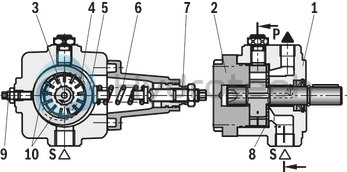 technical illustration-R900919237-Variable displacement pump, size 14 ccm, pressure 70 bar for industrial applications, open circuit